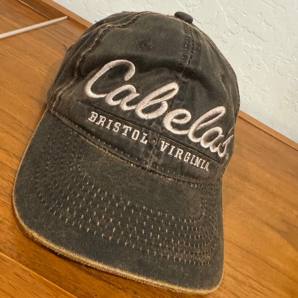 Cabelas Baseball Cap Mens OSFM Brown Excellent Bristol Virginia Distressed Hat